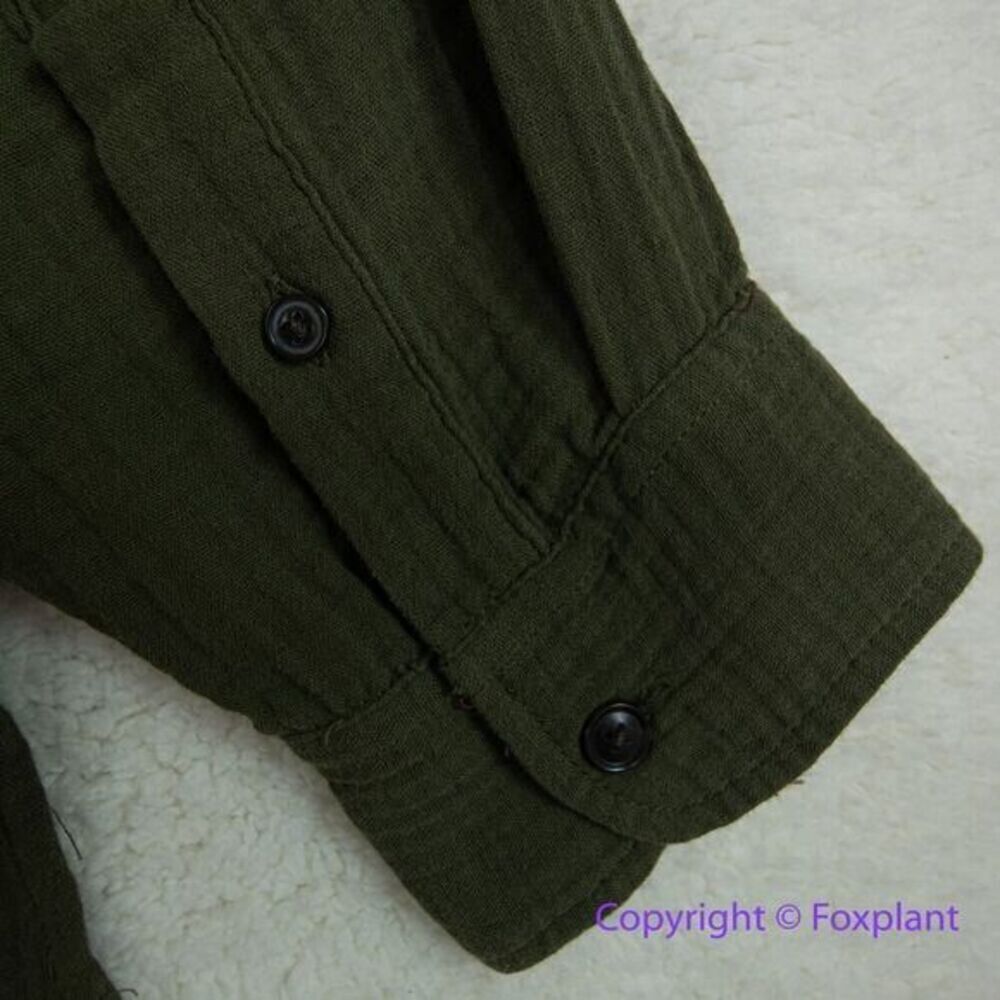 New! Madewell Lightspun Flap Pocket Oversized Ex-Boyfriend Shirt green, size 2X - Picture 11 of 16